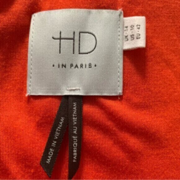 Anthropologie HD In Paris Orange Sleeveless Knee Length A Line Dress - Picture 14 of 17